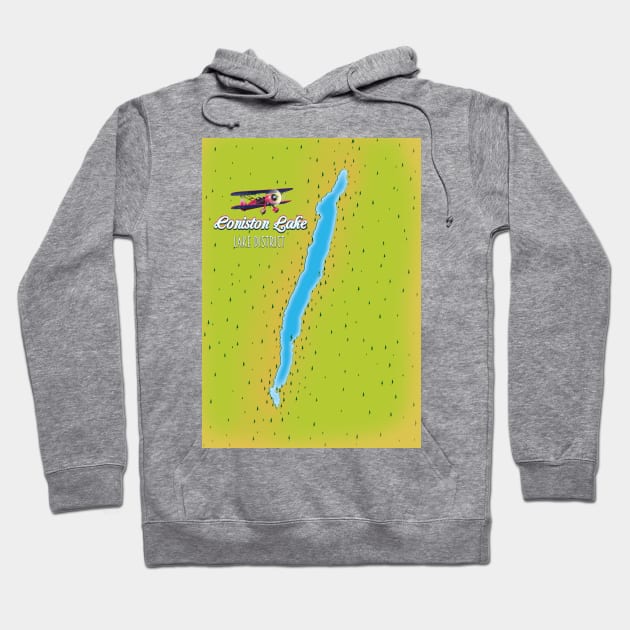 Coniston lake Lake District map Hoodie by nickemporium1